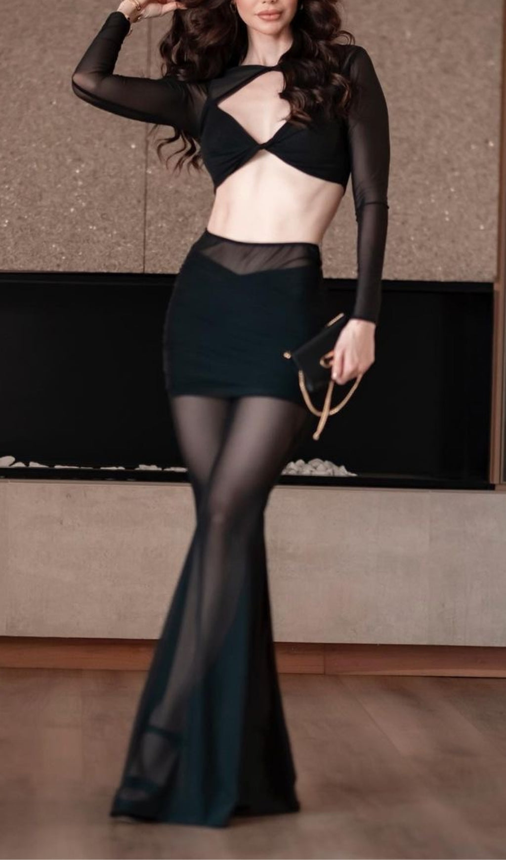 Aethwy Black Draped Two Piece Jumpsuit Flowering Girl