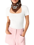 Miyo Ribbed Square Neck Sweater Flowering Girl