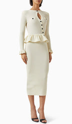 Henson Knit Long Sleeve Midi Dress Flowering Girl