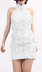 Georgiy Halter Flower Sequin Mini Dress Flowering Girl