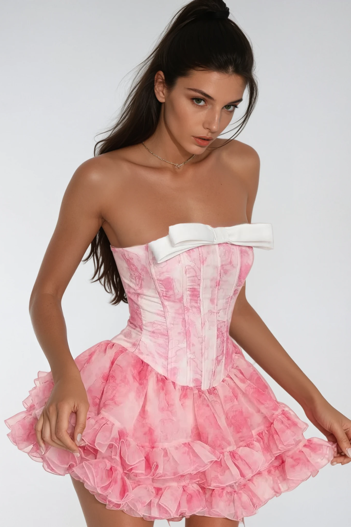 Besnik Corset Ruffle Mini Dress Flowering Girl