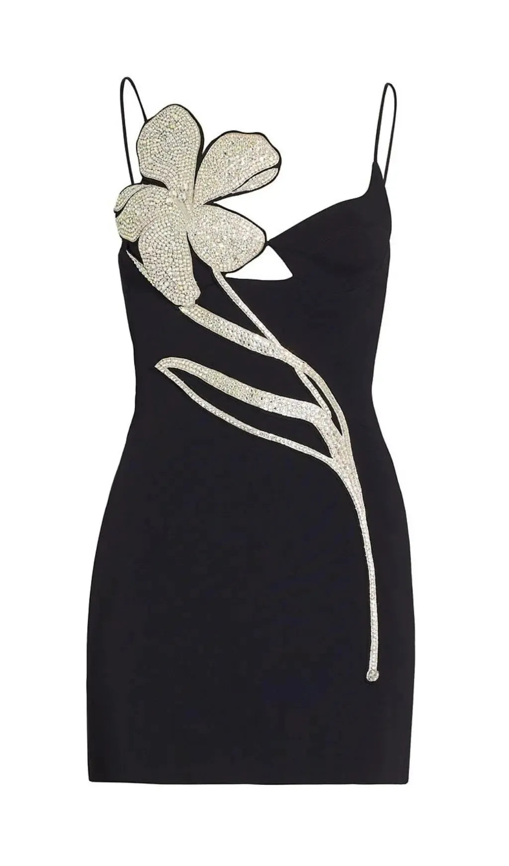 Crystal Flower Bandage Mini Dress Flowering Girl