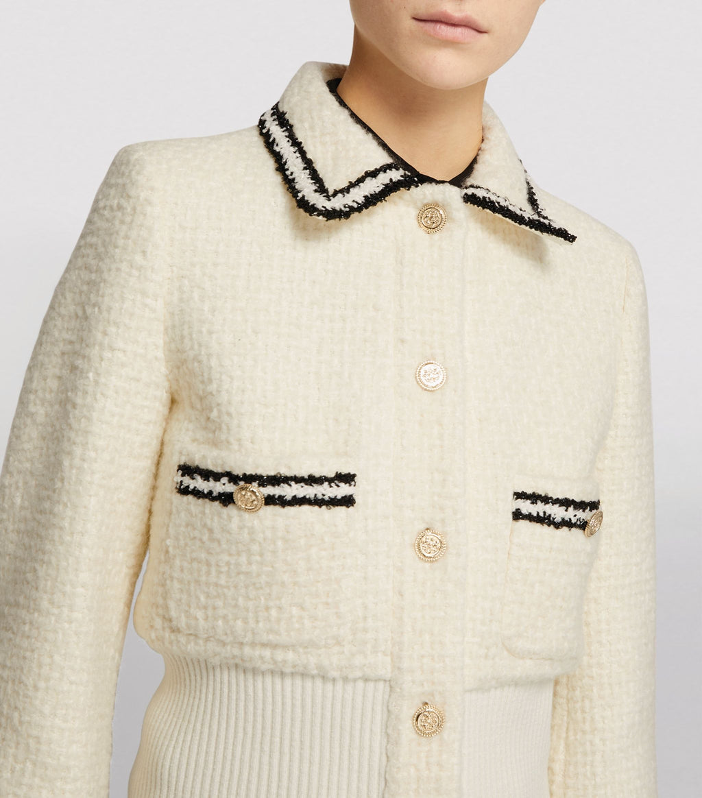 CONTRAST-TRIM TWEED JACKET Flowering Girl