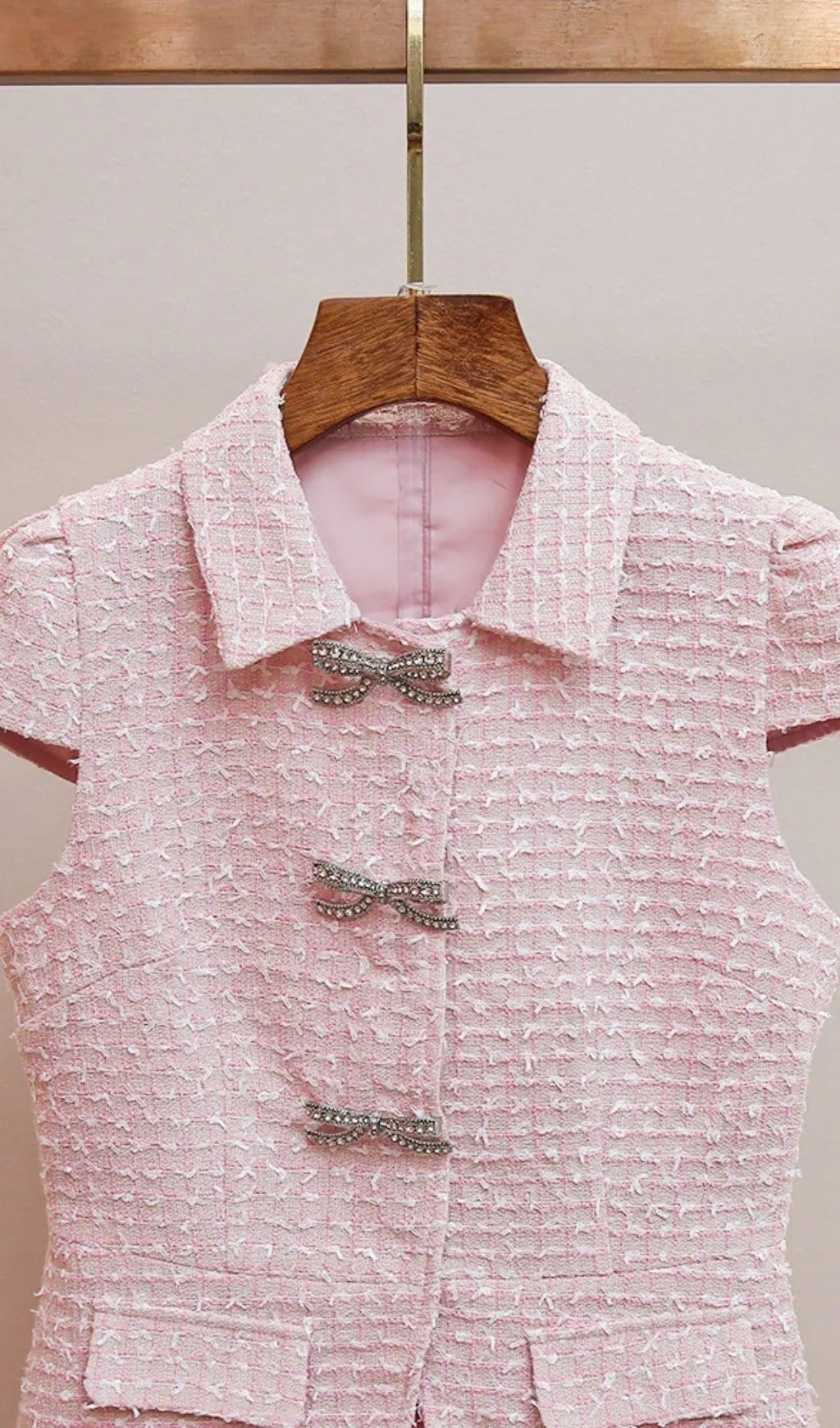 Larya Pink Bow Two-Piece Set Flowering Girl