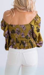 Floral Boho Smock Long Sleeve Top Flowering Girl