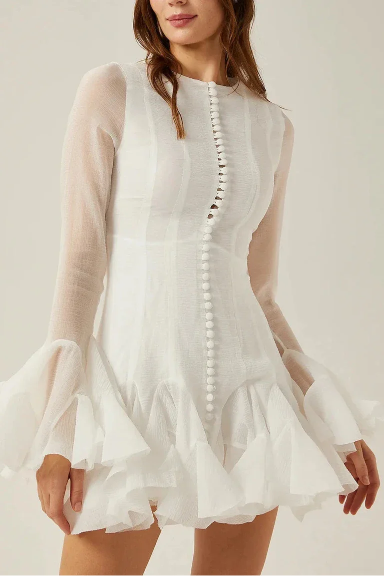 Jocelyn Ruffled Mini Dress Flowering Girl