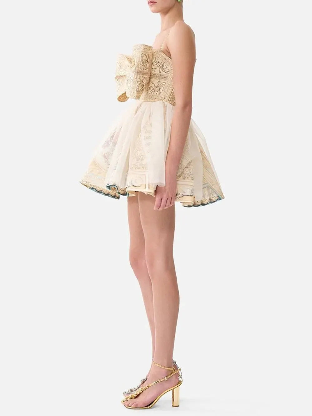 Michela Bow-Front Mini Dress Flowering Girl
