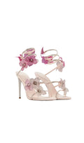 Kymberly Pink Diamante Flower Heels Flowering Girl