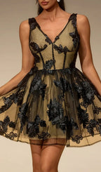 Eustacia V Neck Floral Mini Dress Flowering Girl