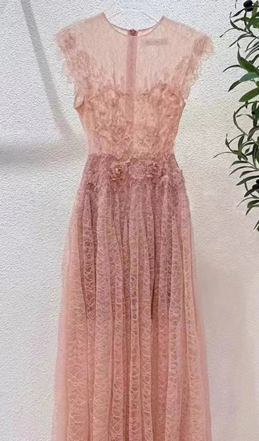Hisaye Lace Mesh Maxi Dress Flowering Girl