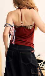 Laylah Red Leopard Print Top Two-Piece Set Flowering Girl