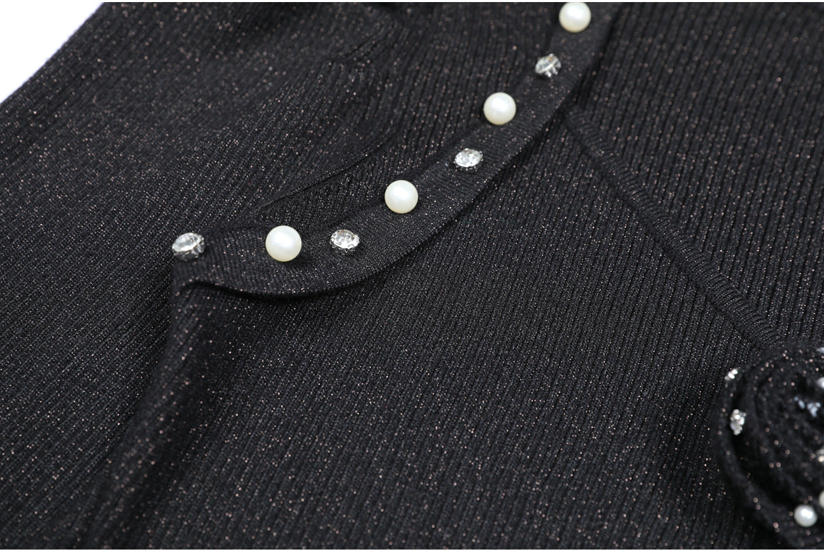 flower knit mini dress in black Flowering Girl