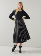 multi knitted midi dress in black Flowering Girl