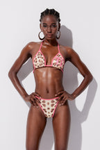 Yin Leopard Halter Neck Swimwear Flowering Girl