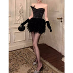 Alisa Feather Mini Dress Flowering Girl