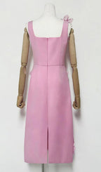 Harper Pink Flower Embellished Midi Dress Flowering Girl
