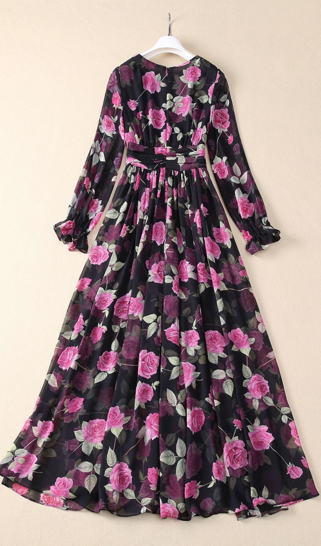 Hinda Floral Printed Long Sleeve Maxi Dress Flowering Girl