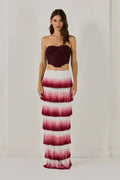 Despo Gradient Fringe Corset Two Piece Bandage Set Flowering Girl