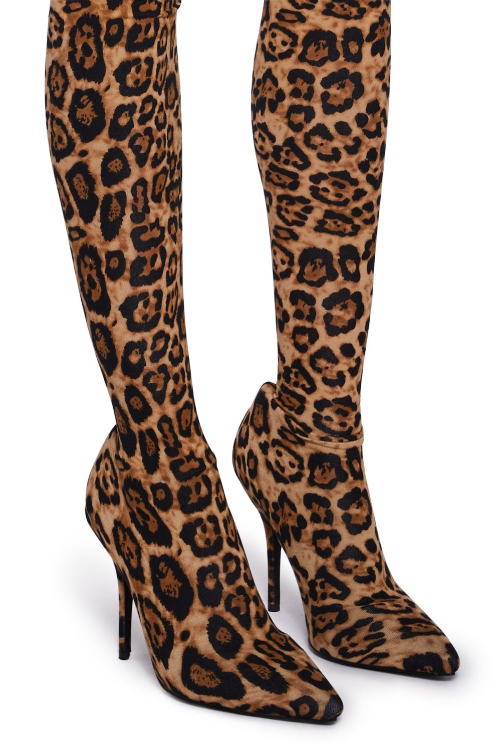 Sagier Leopard Print Pant Boots Flowering Girl