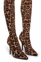 Sagier Leopard Print Pant Boots Flowering Girl
