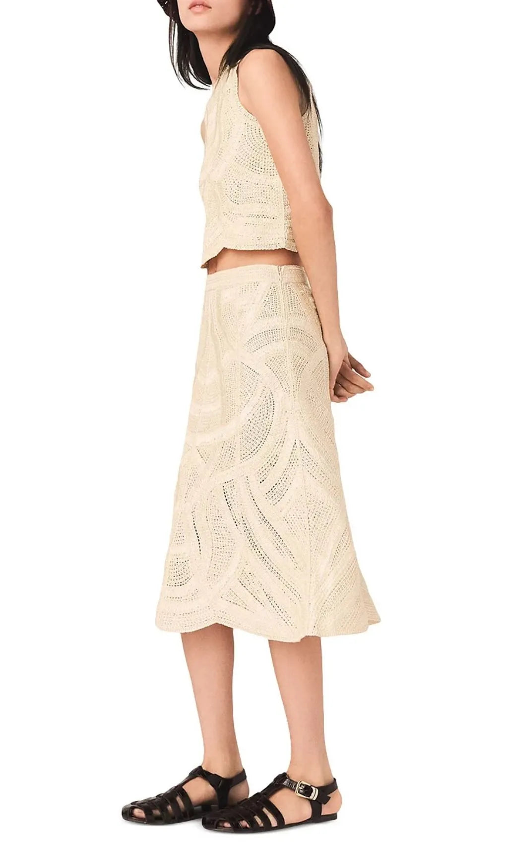 Jight Crochet Midi Skirt Flowering Girl
