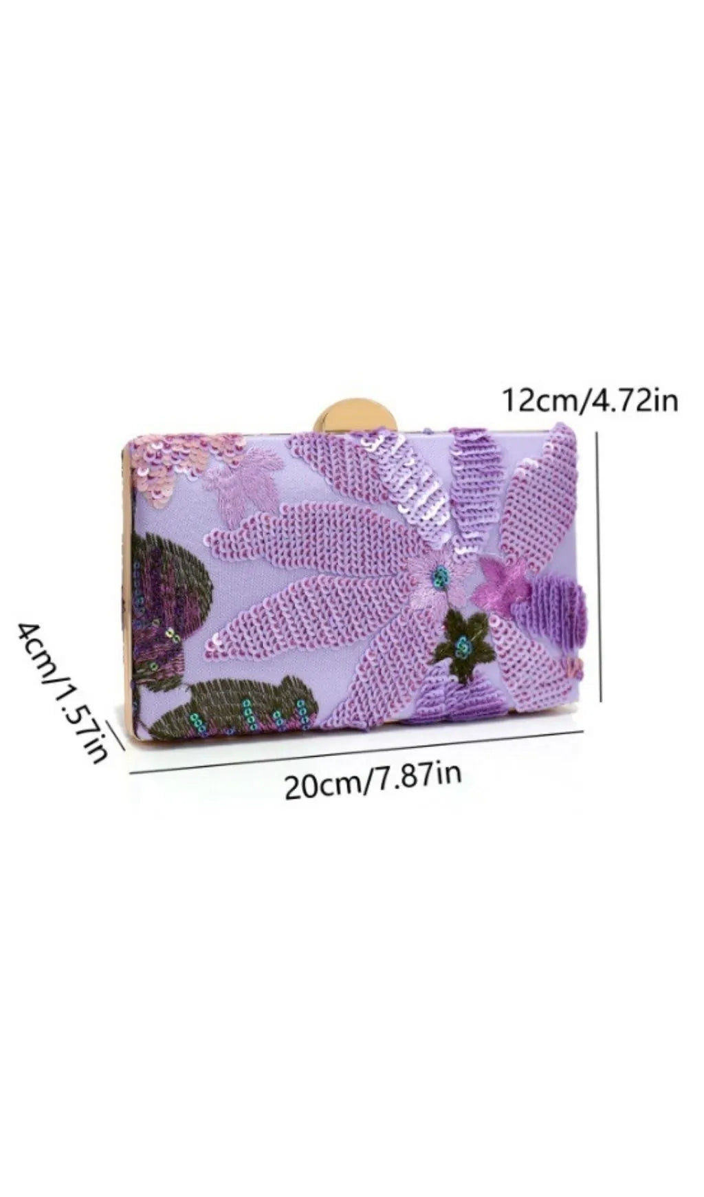 Ledell Purple Flower Sequin Handbag Flowering Girl