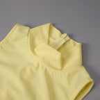 Gryta Yellow Halter Ruched Maxi Dress Flowering Girl