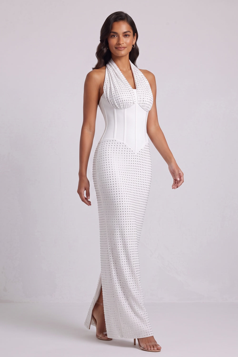 White Column Gown Flowering Girl