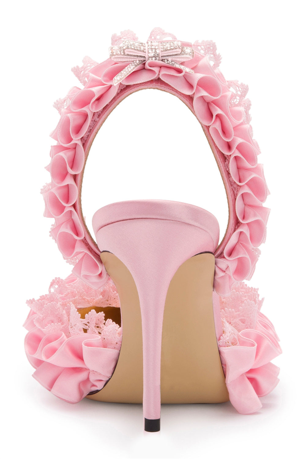 Avah Bow-embellished Slingback Pumps - Pink Flowering Girl