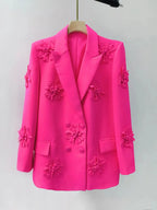 Acedia Pink Three Dimensional Floral Suit Flowering Girl