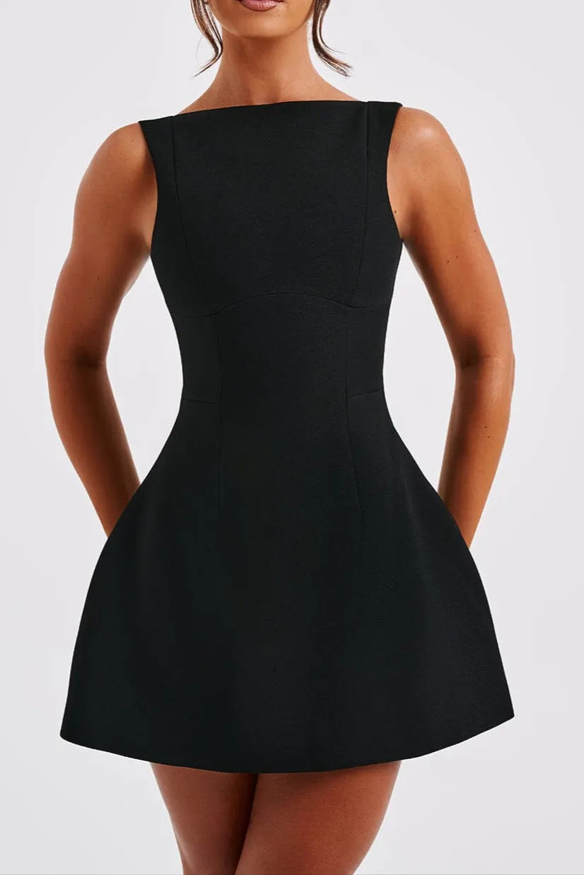 Alana Mini Dress - Black Flowering Girl