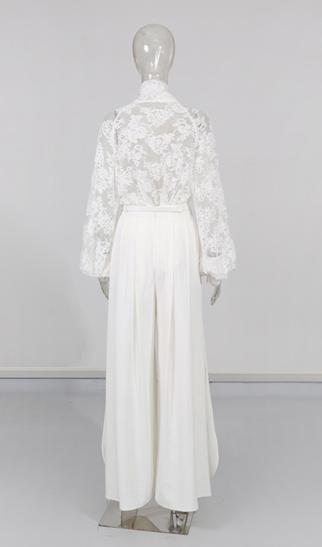 Husta White Lace Top & Slit Pants Flowering Girl