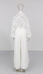 Husta White Lace Top & Slit Pants Flowering Girl