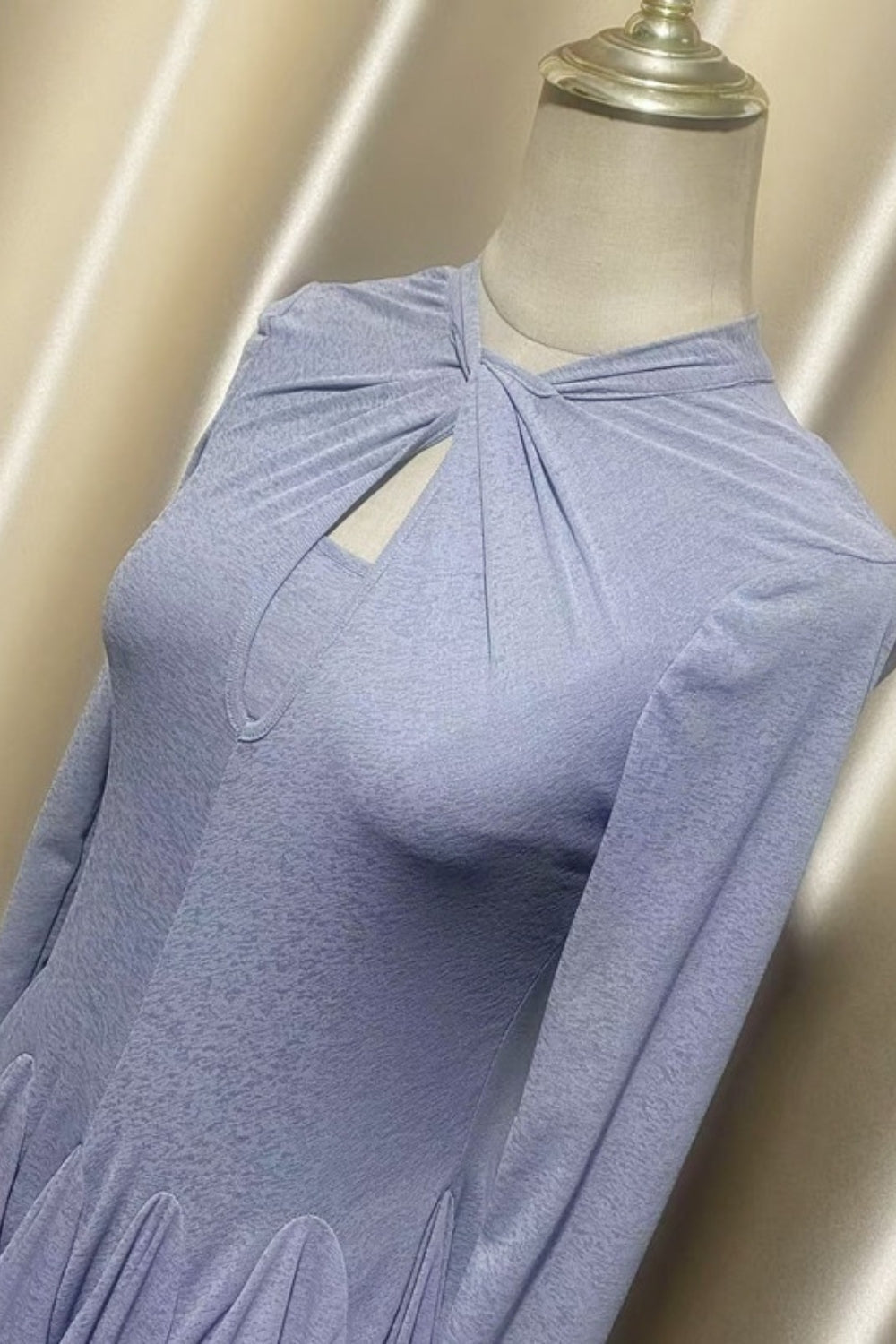 Long Sleeve Mini Dress In Grey Flowering Girl