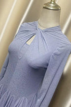 Long Sleeve Mini Dress In Grey Flowering Girl