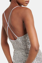 Laiki Sequin Slit Maxi Dress Flowering Girl