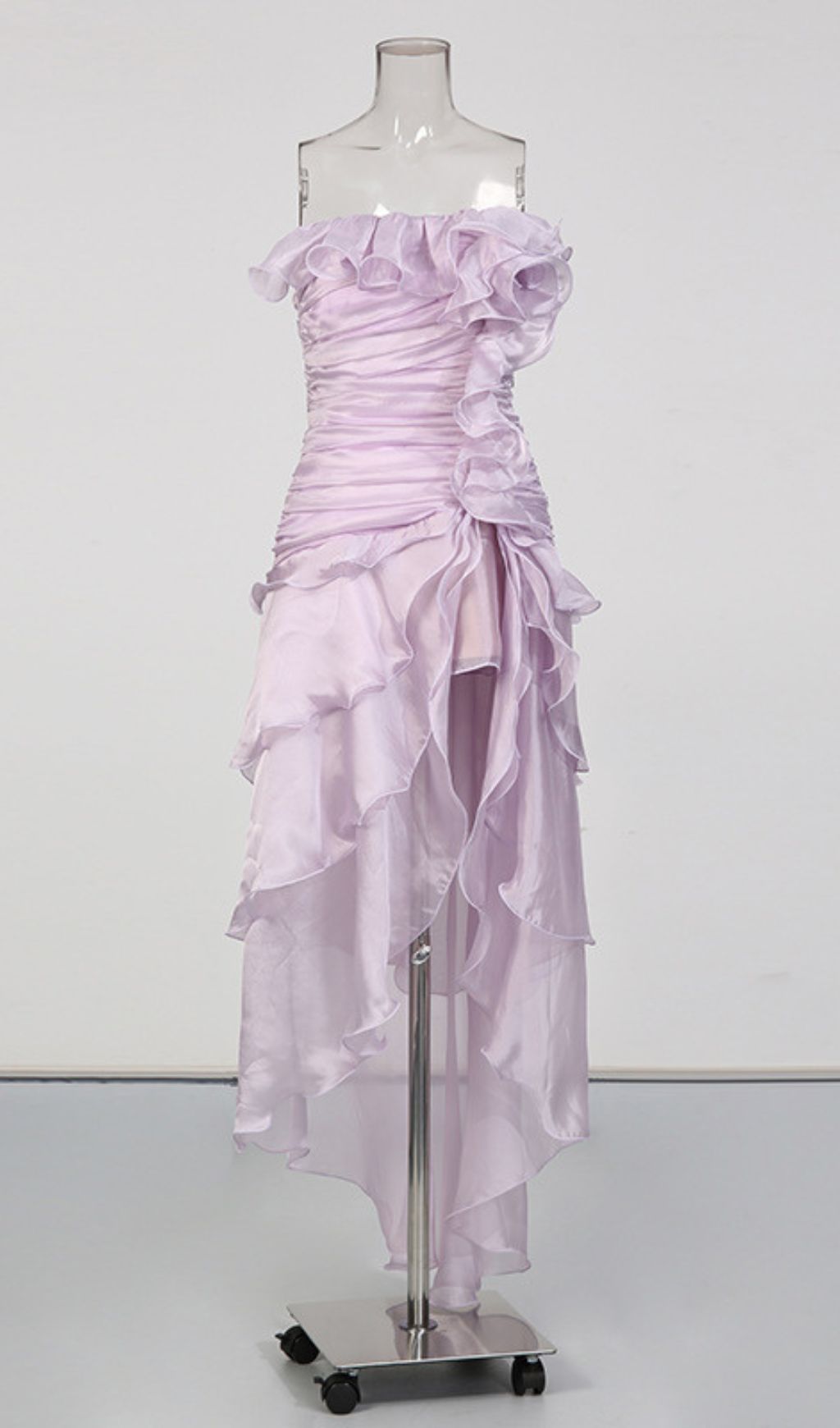Kadience Purple Strapless Ruffle Maxi Dress Flowering Girl