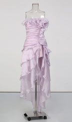 Kadience Purple Strapless Ruffle Maxi Dress Flowering Girl