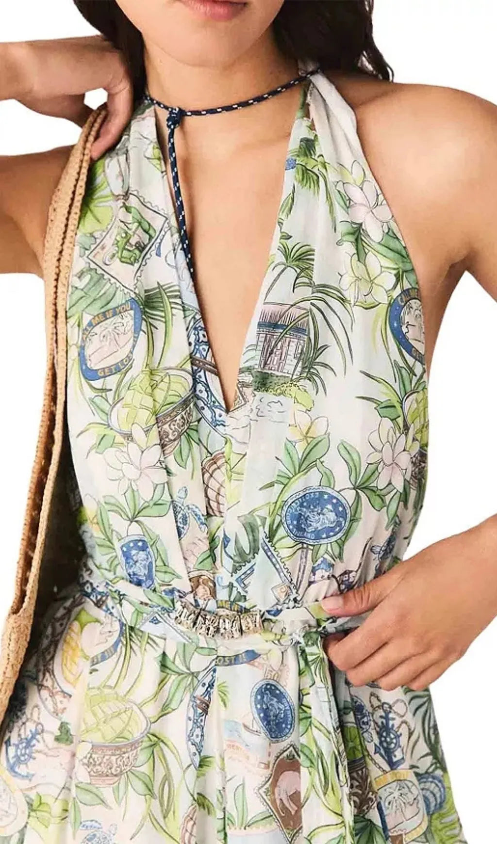 Short Patterned Backless Dress Flowering Girl