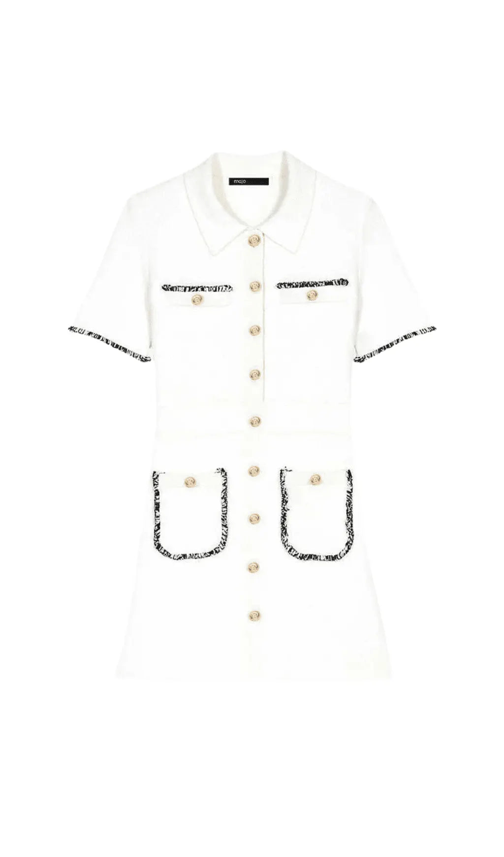 BUTTON FRONT CONTRAST TRIM DRESS Flowering Girl