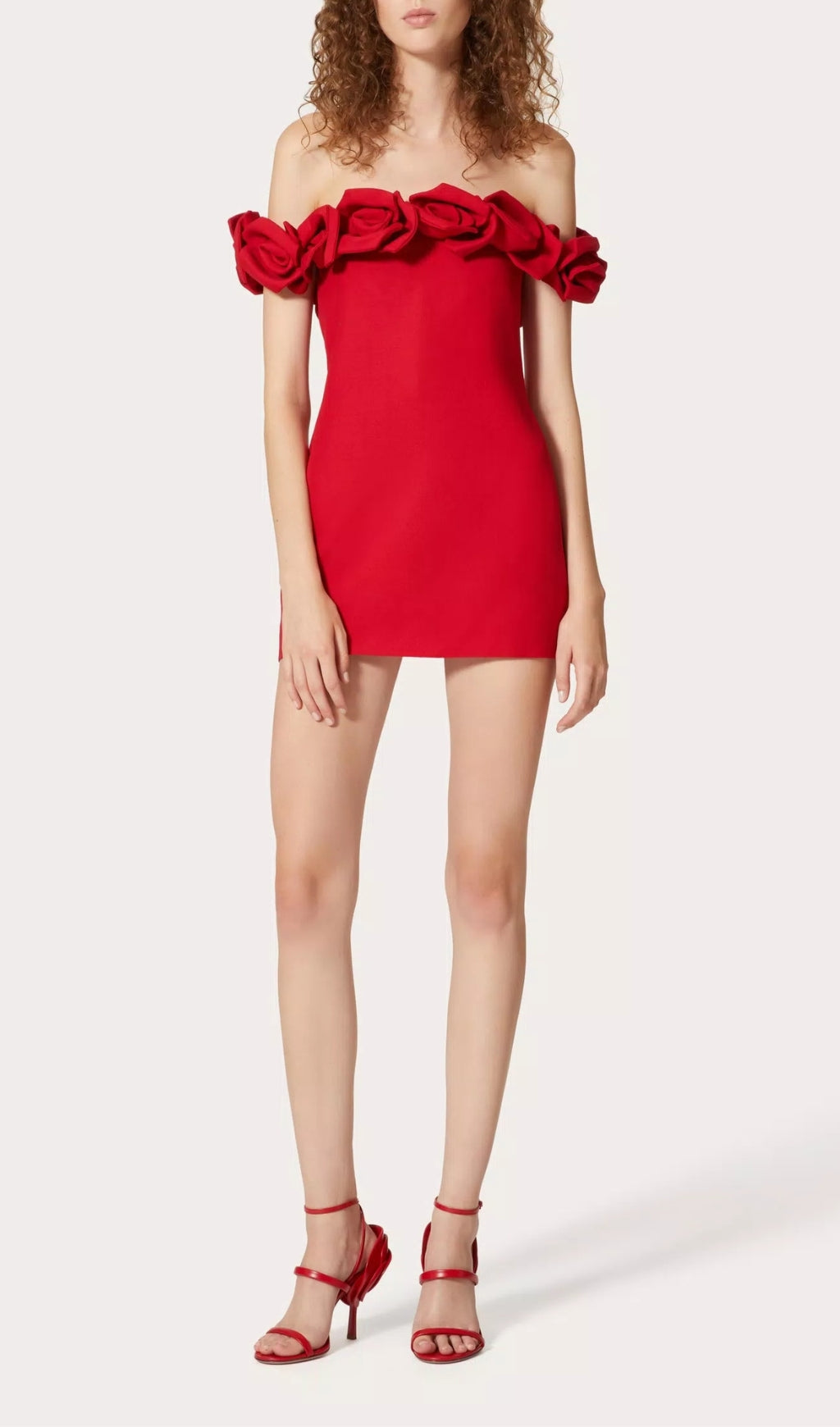 Floral Embellished Crepe Mini Dress Flowering Girl