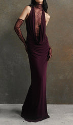 Cascade Lace Deep-V Maxi Dress Flowering Girl