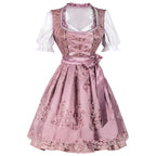 Dusty Pink Jacquard/Brocade Fit-And-Flare Dirndl Set Flowering Girl