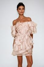 Blandine Ruffle Ruch Mini Dress Flowering Girl
