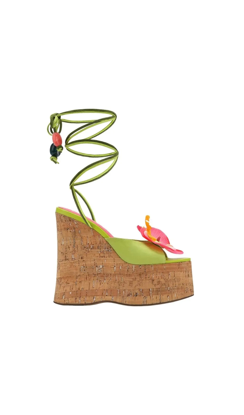 Kyomi Green Flower Heels with Thick Soles Flowering Girl