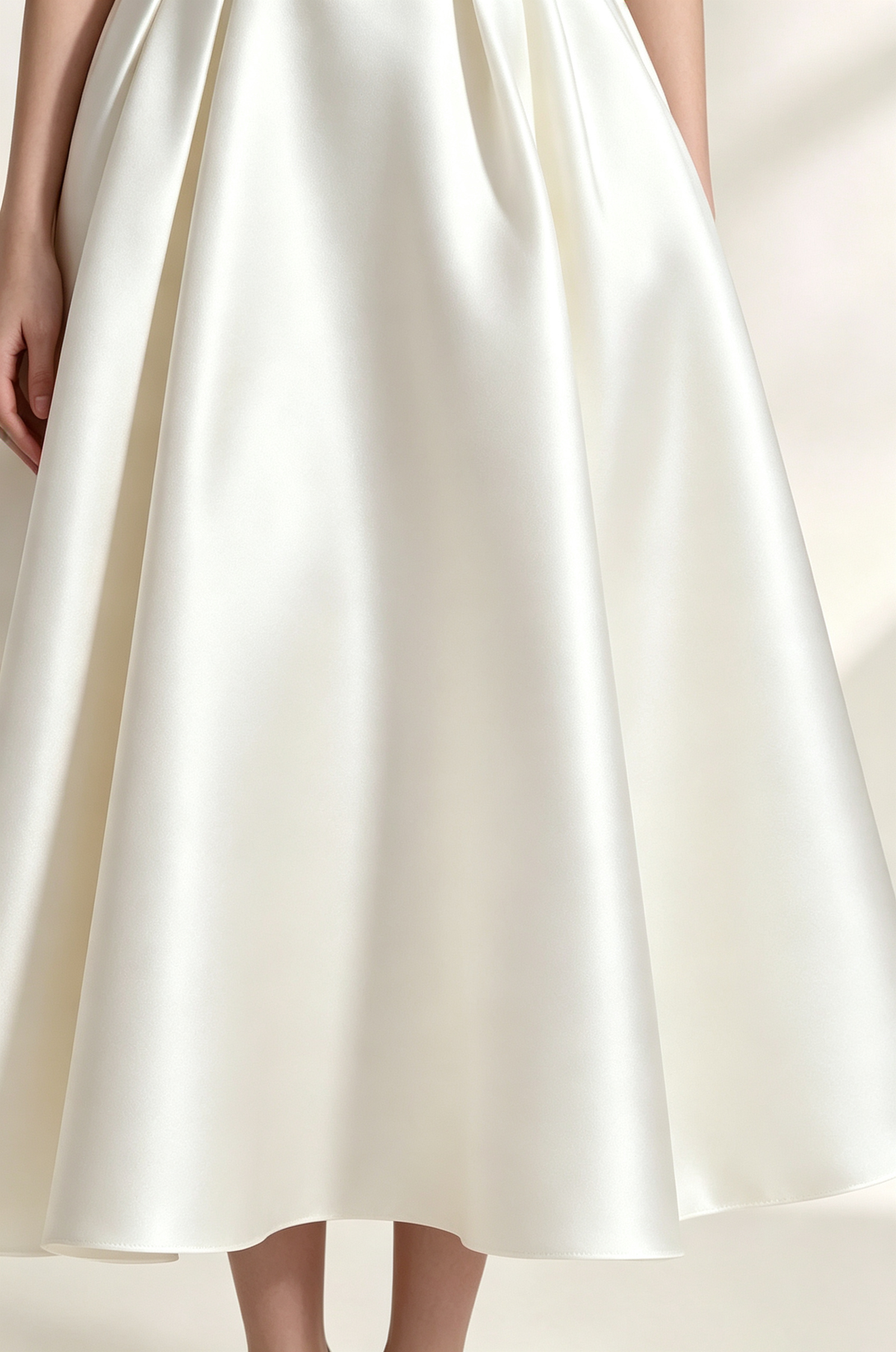 Minimalist Spaghetti Strap Midi Dress - Off-White Flowering Girl