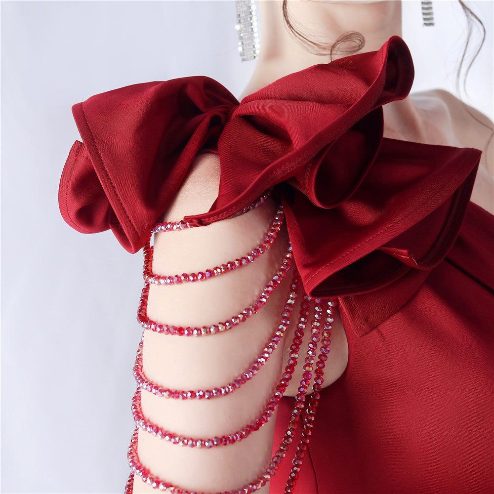 Crafted Flower With Beading Formal Dress Flowering Girl