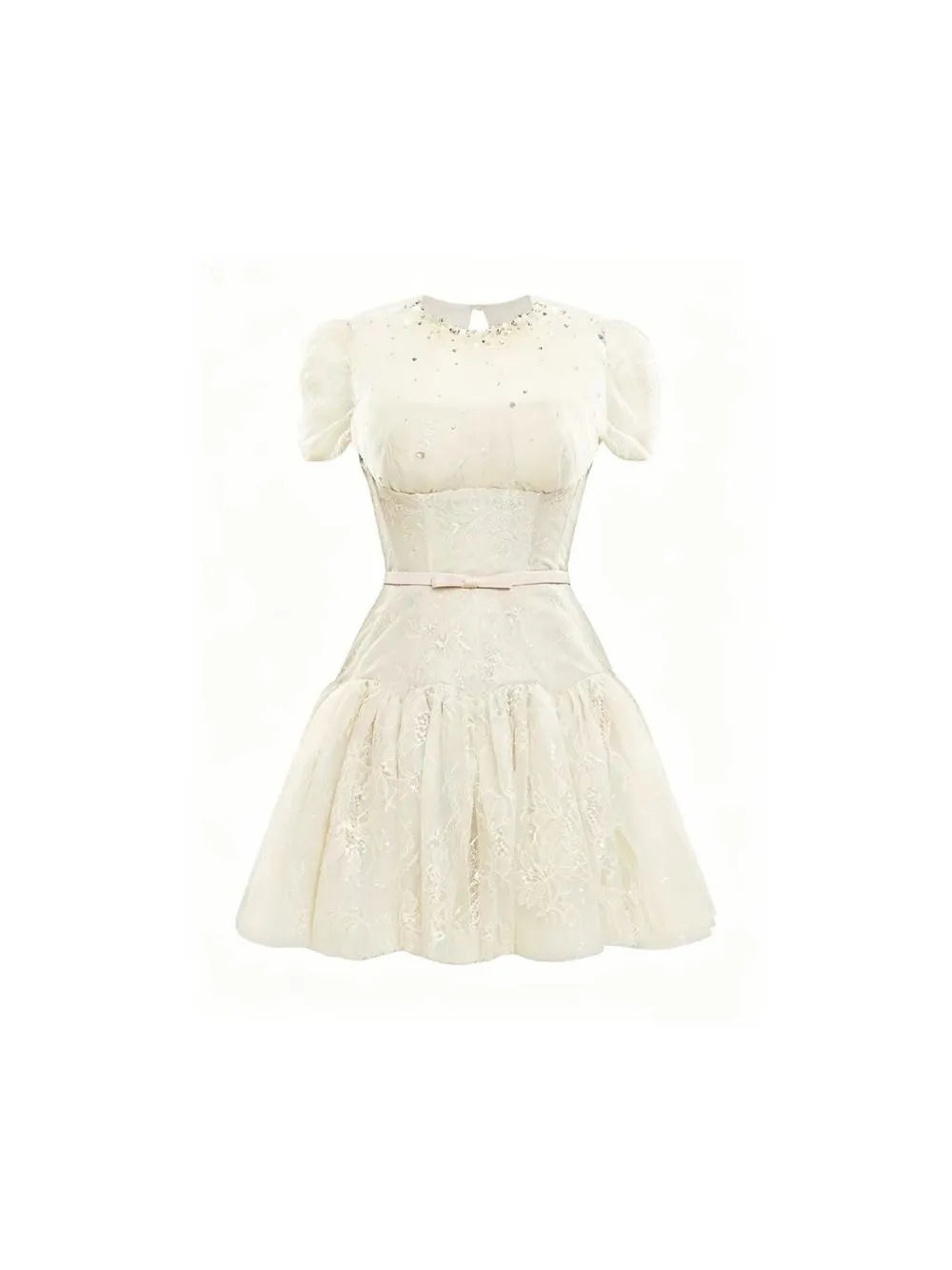 Madaline White Lace Mini Dress Flowering Girl