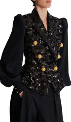 Heiress Black Sequin Jacket Flowering Girl
