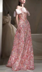 Strapless Floral A-Line Maxi Dress Flowering Girl